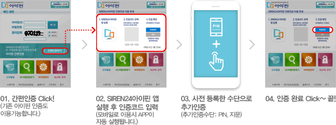 01.  Ŭ(   ̿밡մϴ.) 02. SIREN24    ڵ Է(Ϸ ̿ APP ڵ ˴ϴ.) 03.    ߰(߰ : PIN, ) 04. Ϸ Ŭ~ !